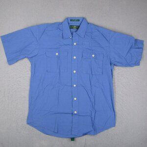 Vintage Orvis Shirt Mens Medium Blue Button Up Short Sleeve Y2K Hunt Hike Fish